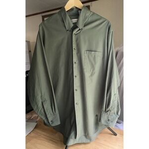 Van Heusen Men's XL Long Sleeve Army Green Button Up Formal Dress Shirt